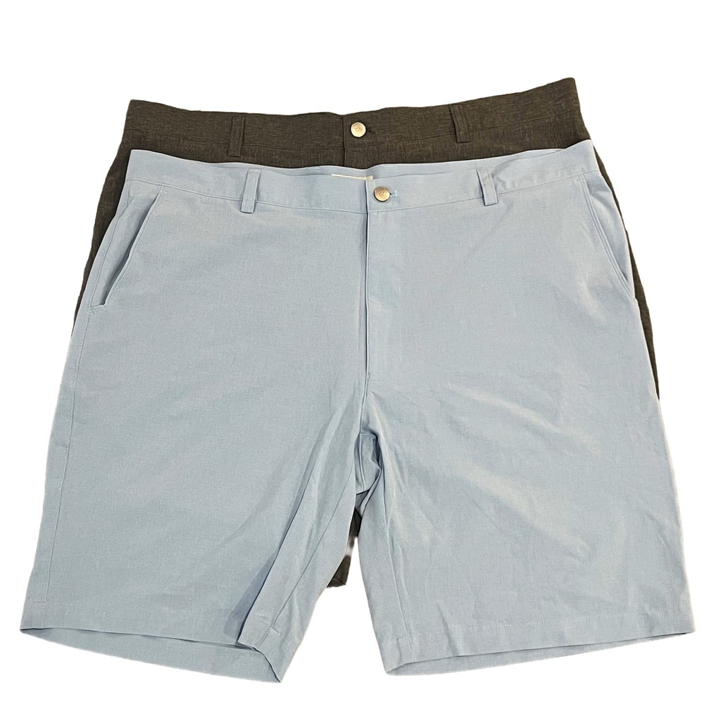 Lot of 2 Peter Millar Shackleford Shorts Mens 40 Iron Gray Blue 9" Performance